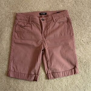 Pink mid-rise bermuda shorts for women. Size 4/27